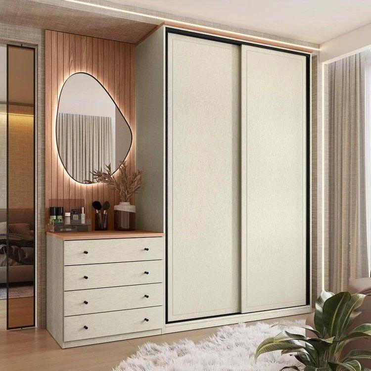 Clóset 2 puertas corredizas con cómoda integrada