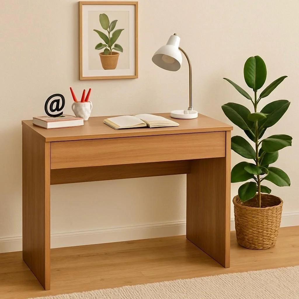 Escritorio compacto para home office de 90 cm con cajón