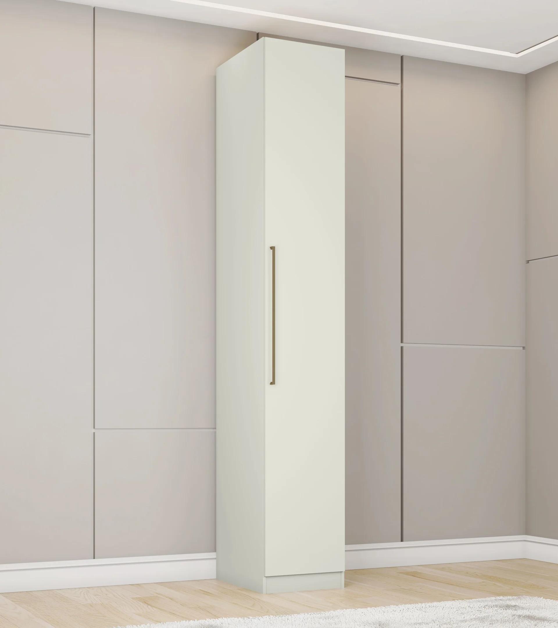 Módulo de clóset de 1 puerta, blanco y arena