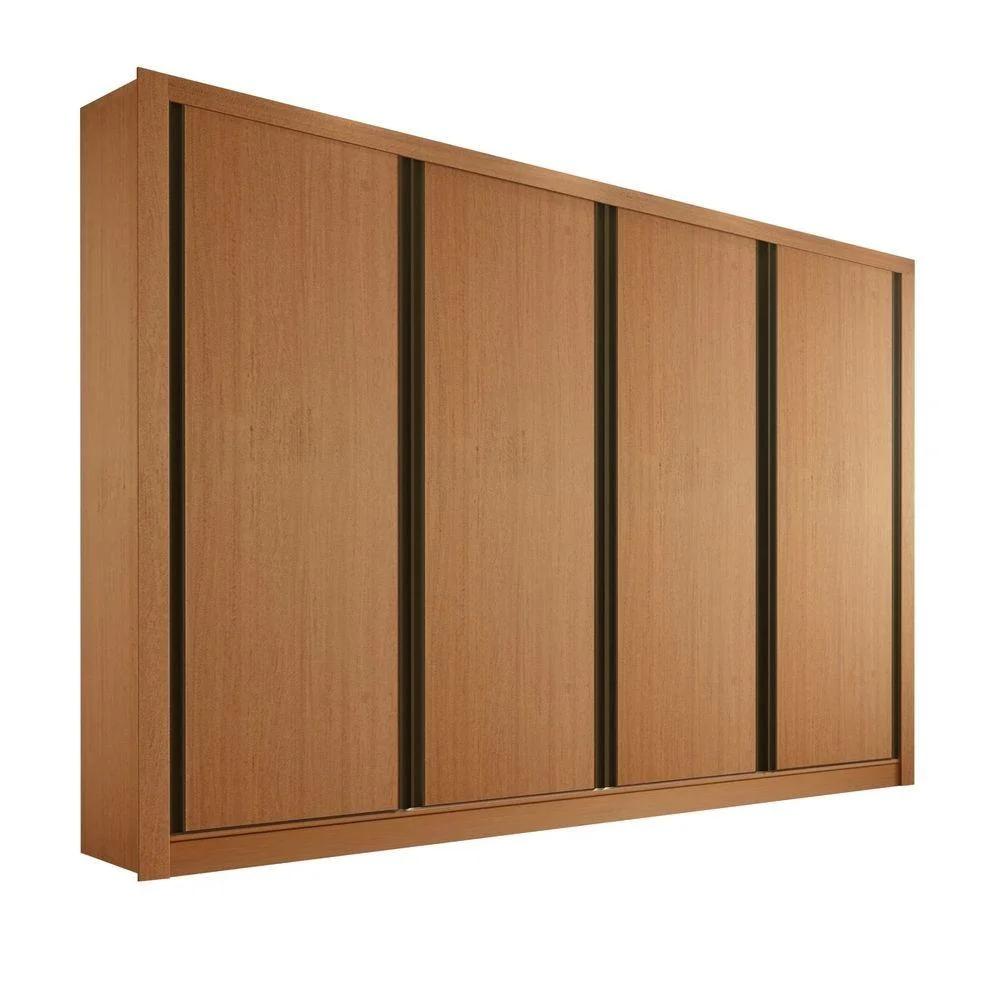 Clóset de 4 puertas y 4 cajones, acabado natural