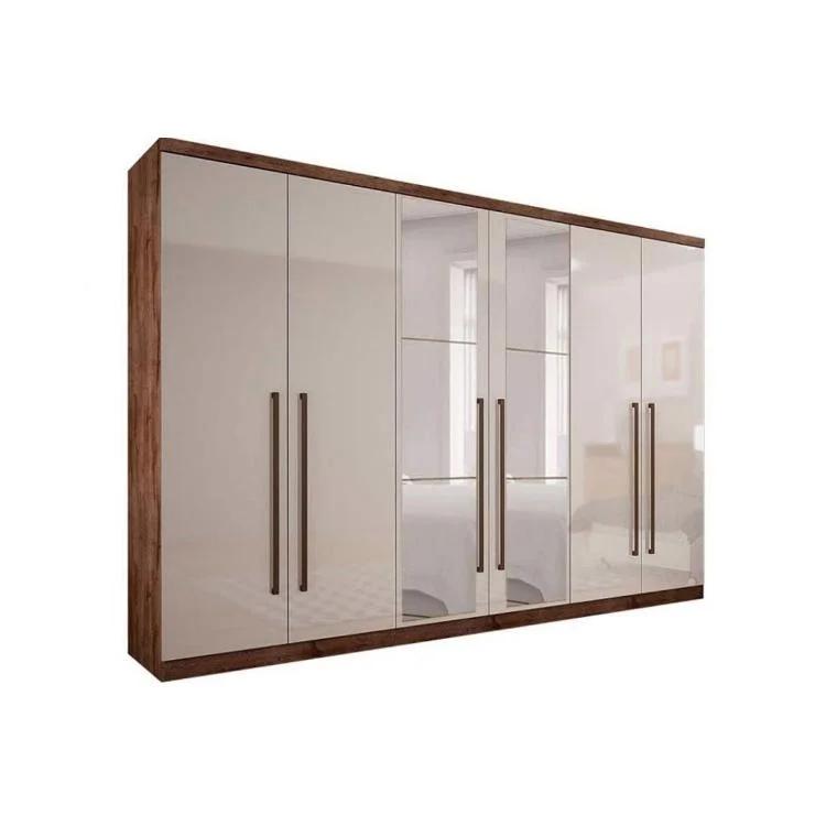 Clóset de 6 puertas, 8 cajones y espejo