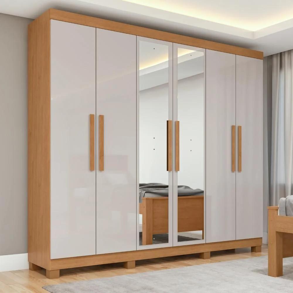 Clóset de 6 puertas con espejo y patas