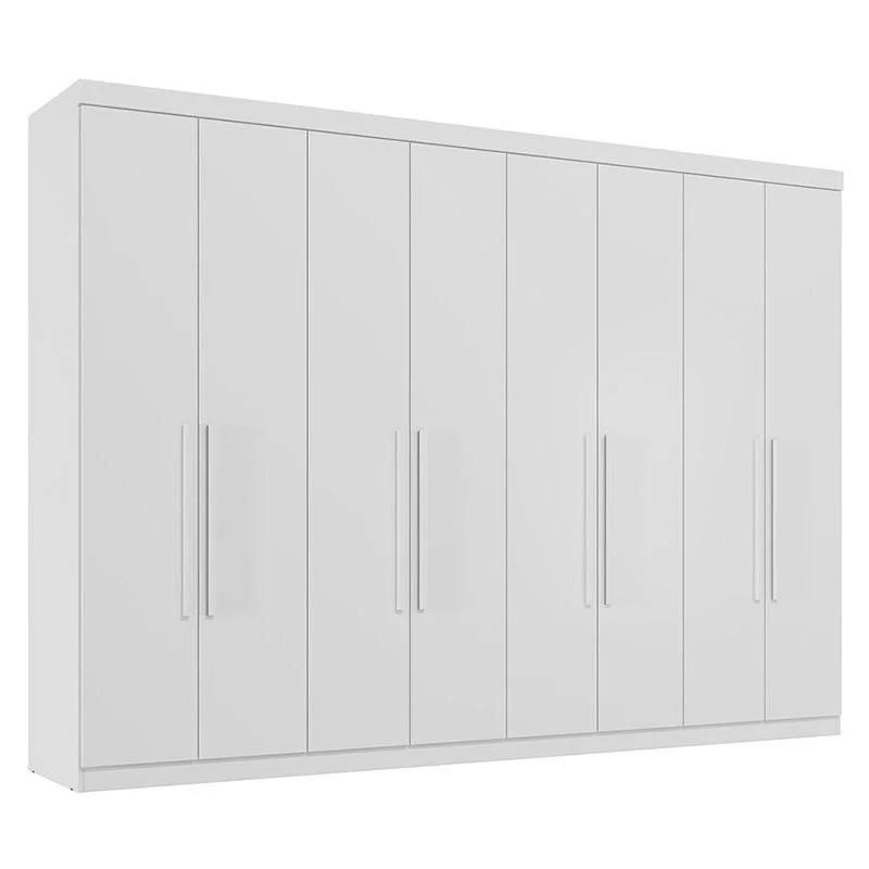 Clóset de 8 puertas y 4 cajones, blanco