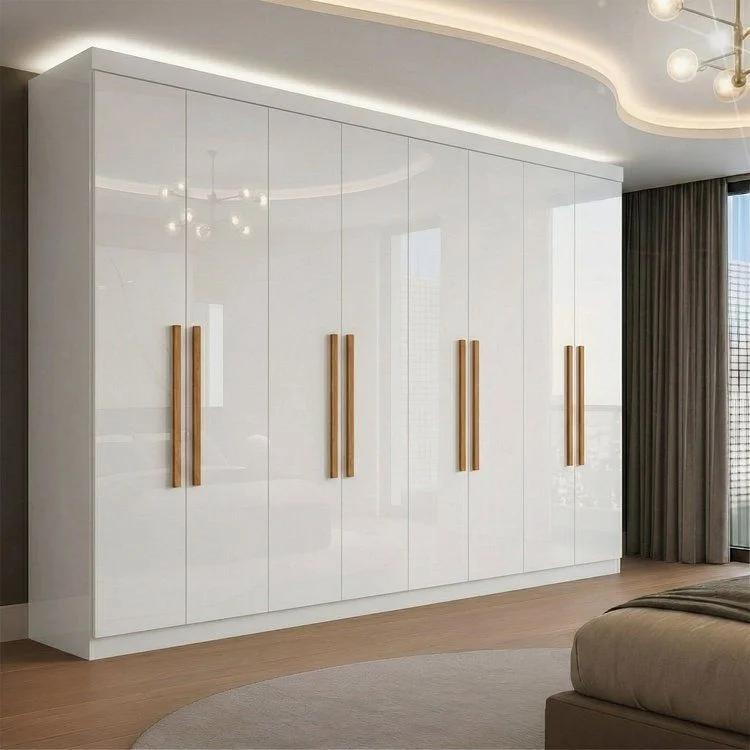 Clóset de 8 puertas y 4 cajones, blanco