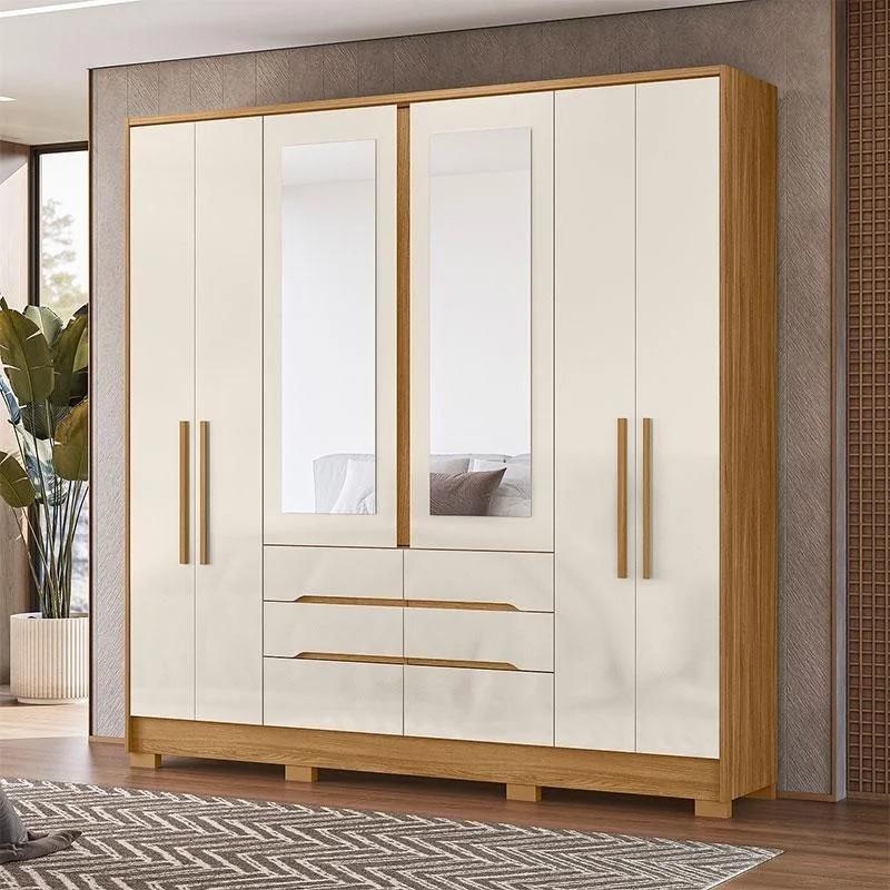Clóset de 6 puertas con espejo
