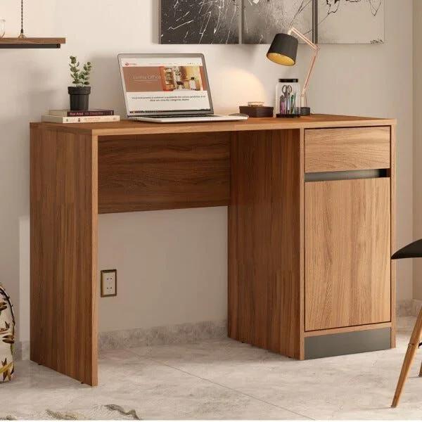 Escritorio de 109 cm con puerta, blanco