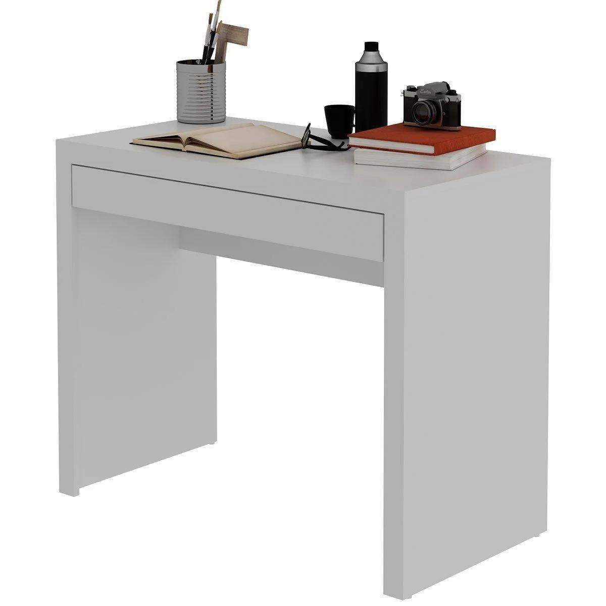 Escritorio de 90 cm con cajón, blanco