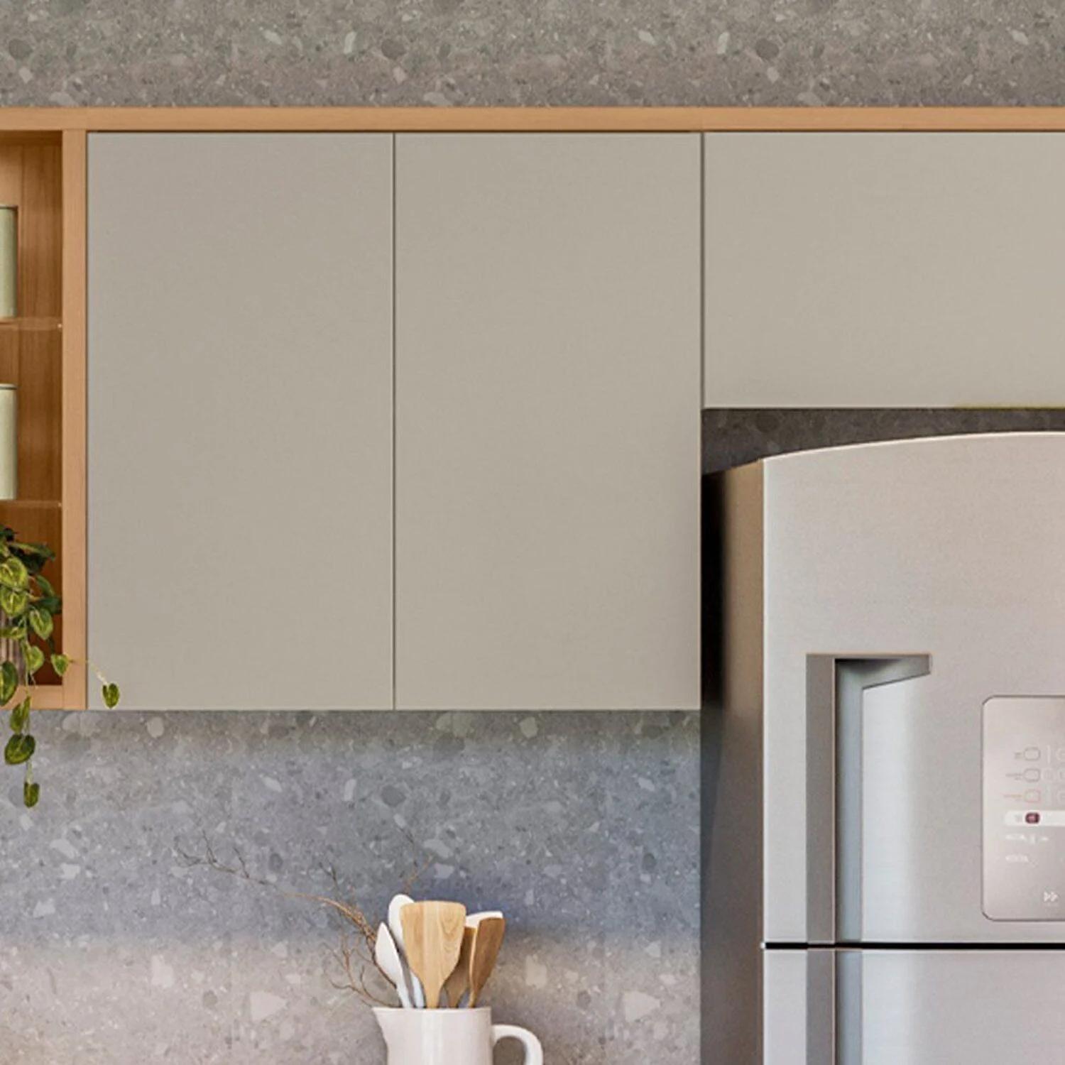 Aéreo de cocina de 2 puertas, 80 cm, marrón y gris mate