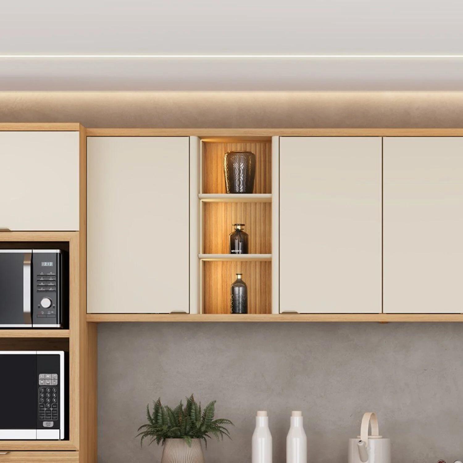 Aéreo de cocina de 1.20 m, blanco y blanco hueso mate