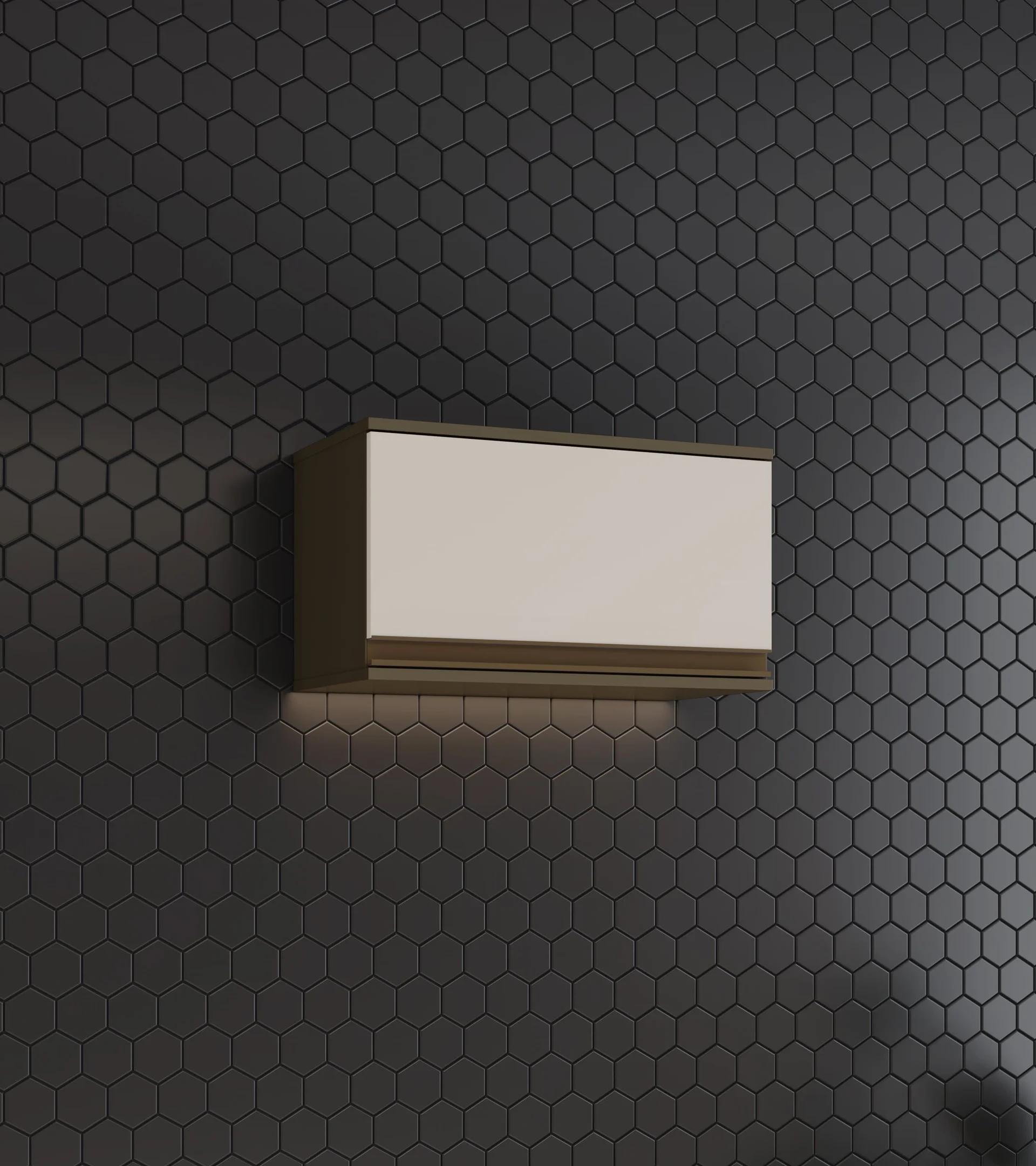 Armario Aéreo de Cocina 1 Puerta Basculante 60cm, MDF Gris/Duna/Cristal