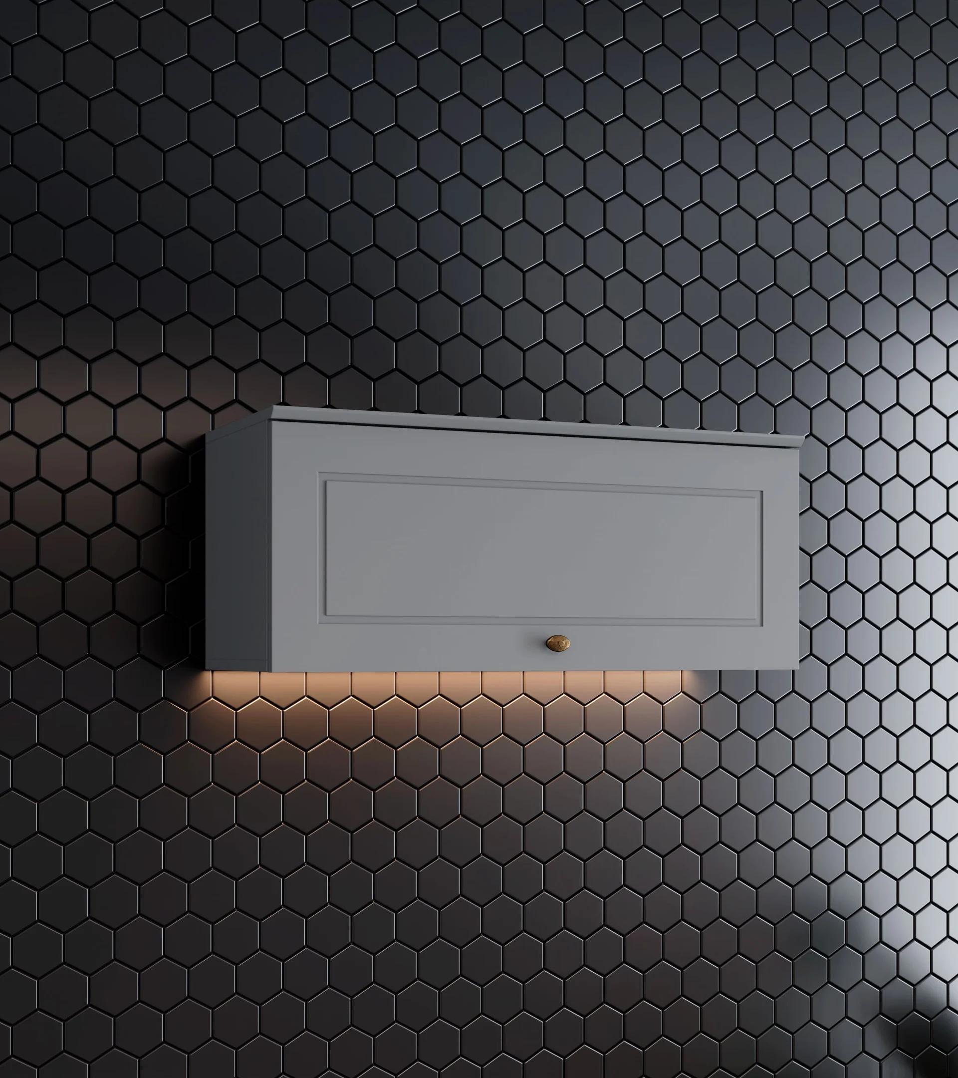 Armario Aéreo de Cocina 1 Puerta Basculante 80cm, MDF Gris
