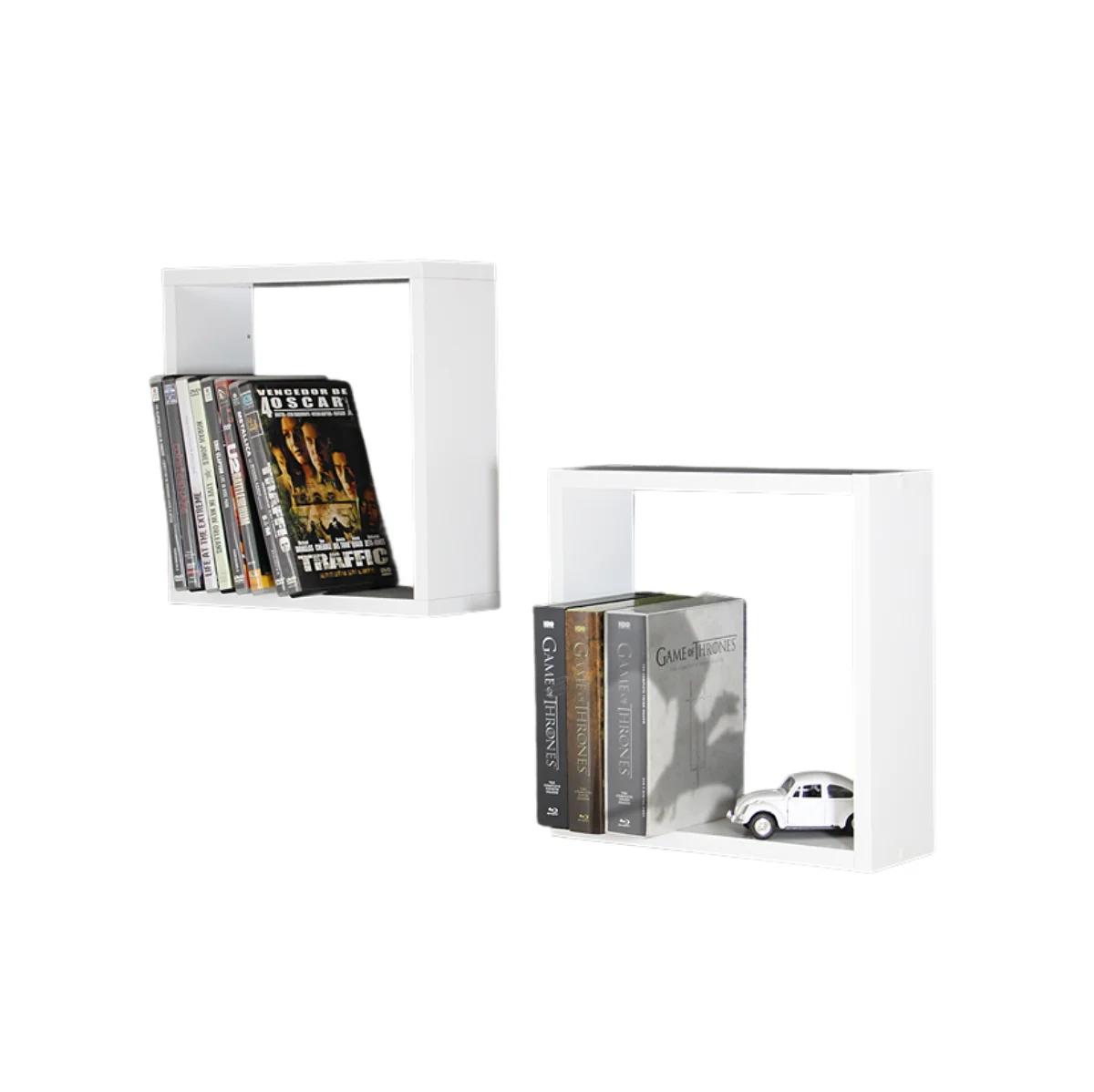 Kit de 2 Nichos Cuadrados Decorativos 30 cm Blanco