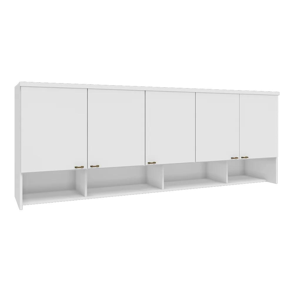 Clóset Aéreo 5 Puertas Modular 100% MDF Blanco
