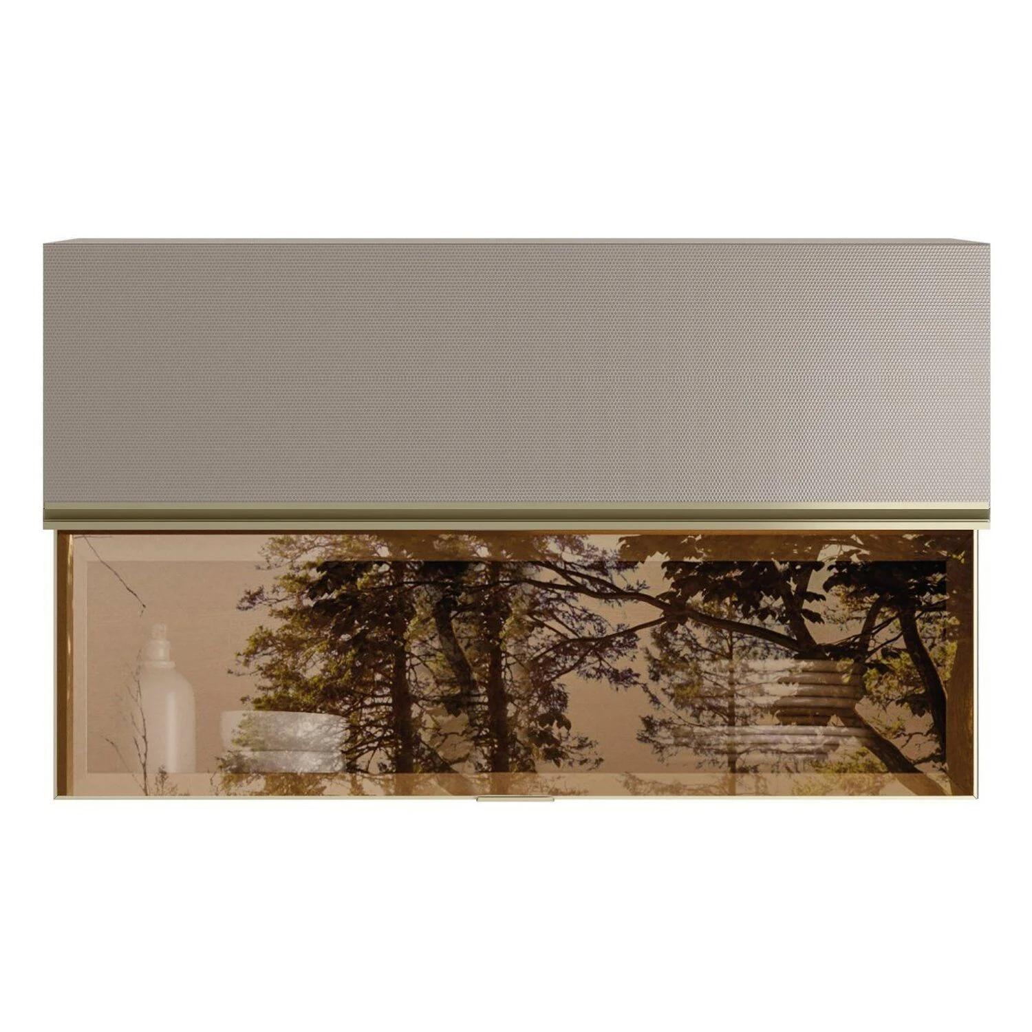 Armario Aéreo de Cocina 1 Puerta Basculante 120 cm Beige/Nogal