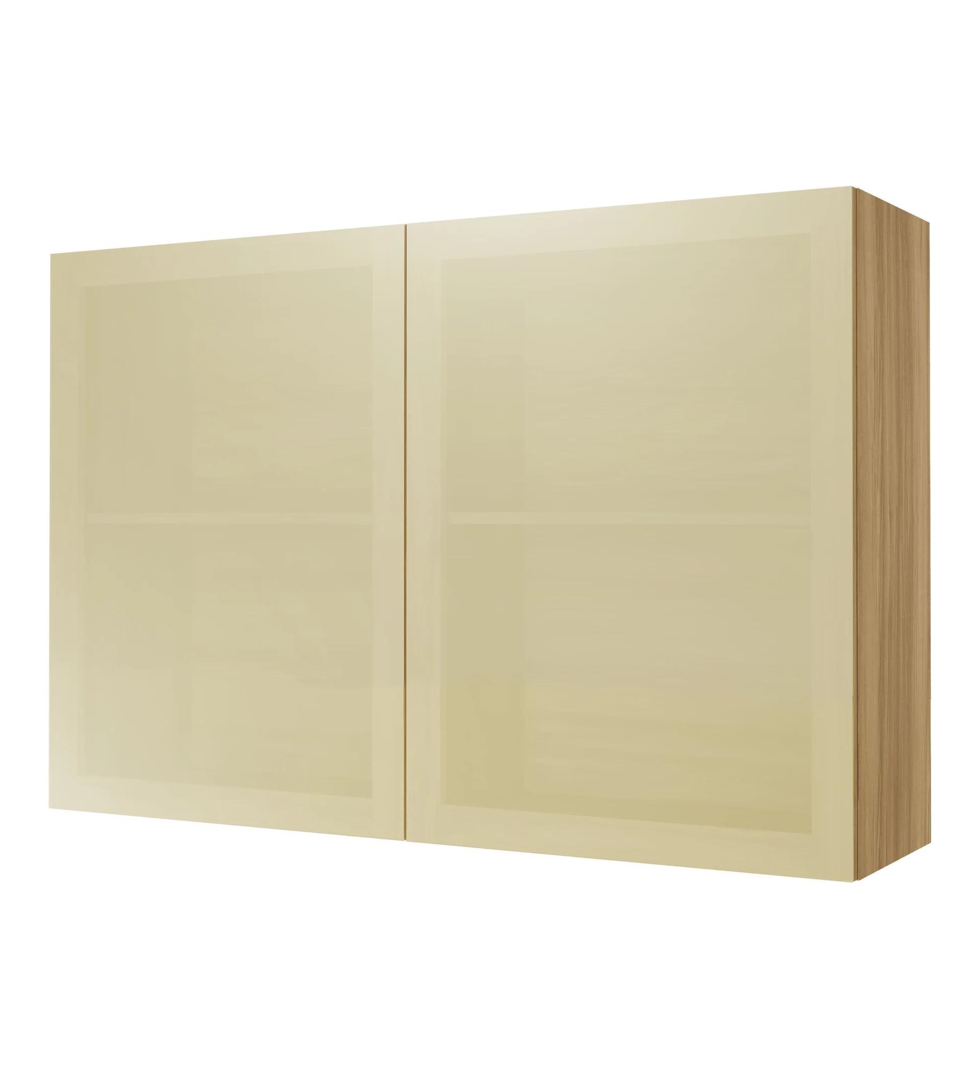 Armario Aéreo de Cocina 2 Puertas de Vidrio 120 cm Marrón/Natural