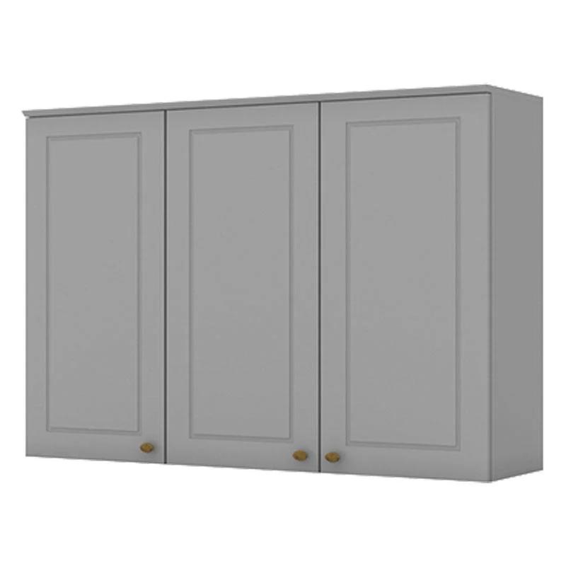 Armario Aéreo de Cocina Estilo Americana 3 Puertas 120 cm Gris