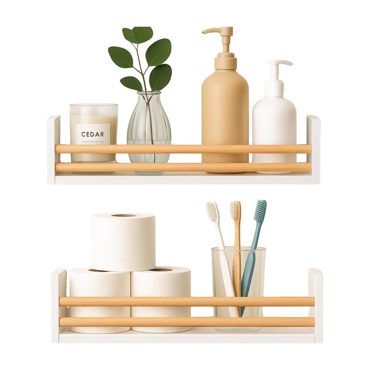 Kit de 2 Repisas para Baño, Decora y Organiza, 50 × 10 cm