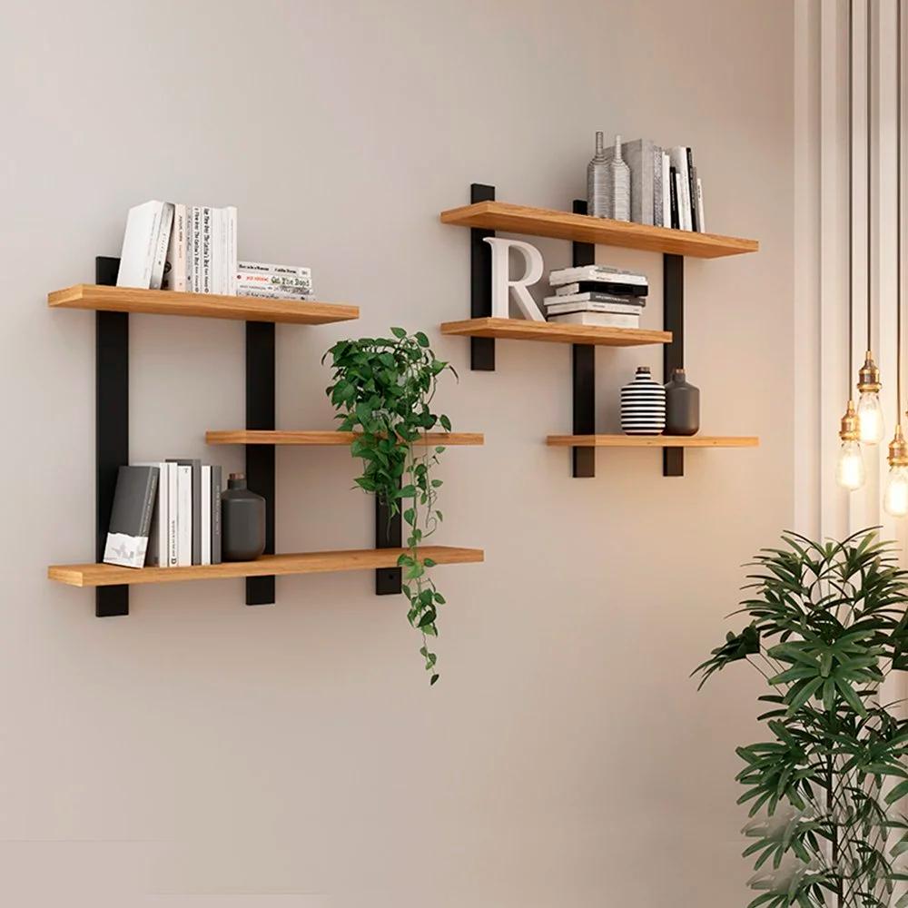 Kit de 2 Repisas Flotantes Estilo Industrial para Libros