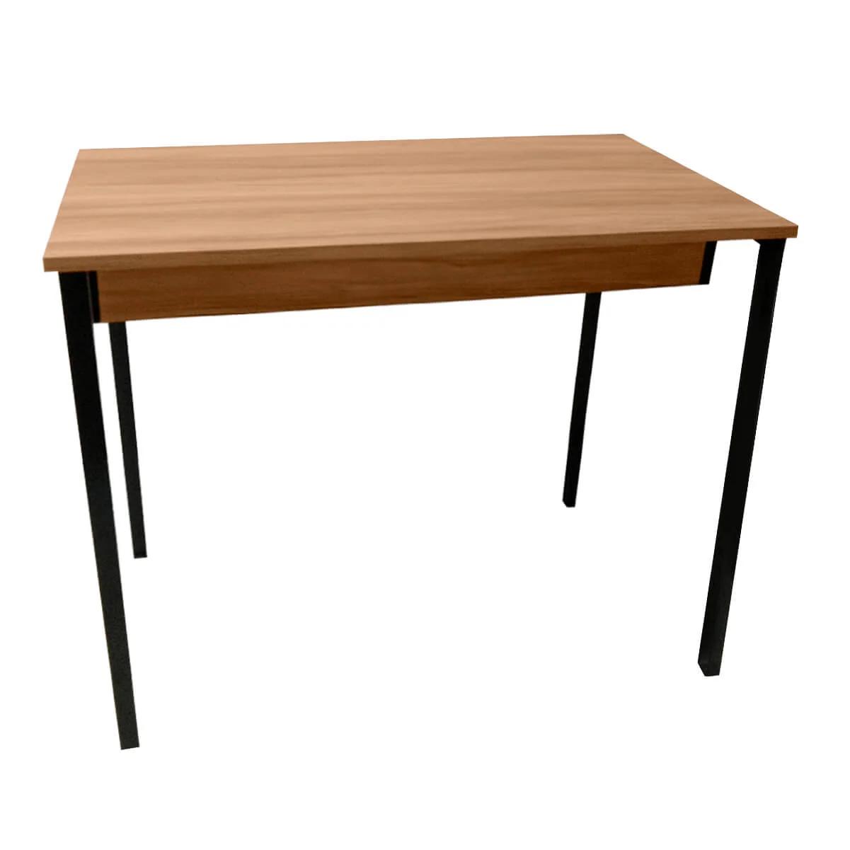 Mesa Pequeña de Escritorio Estilo Industrial 92x75 cm en Nogal y Negro