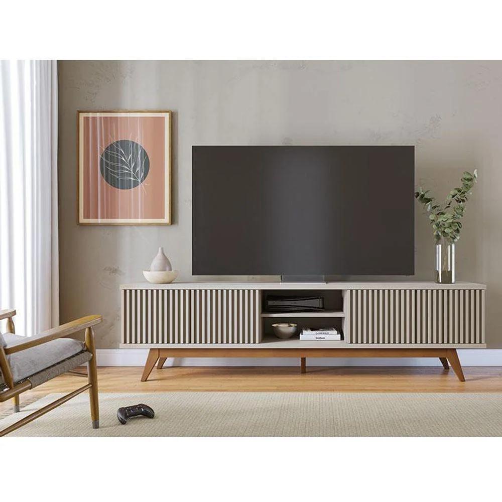 Rack para TV 218 cm en Blanco Hueso Mate