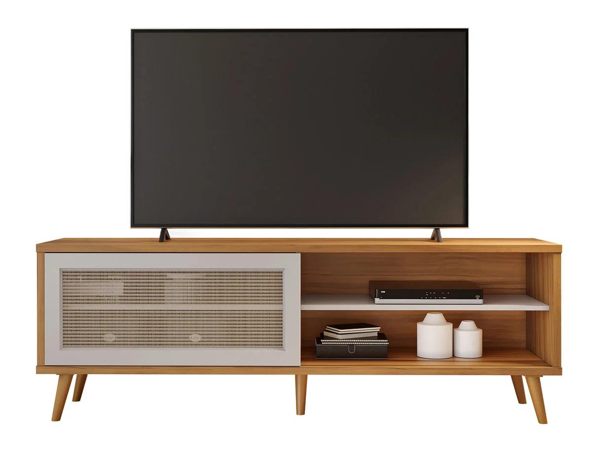 Mueble para TV en Freijó y Blanco Hueso
