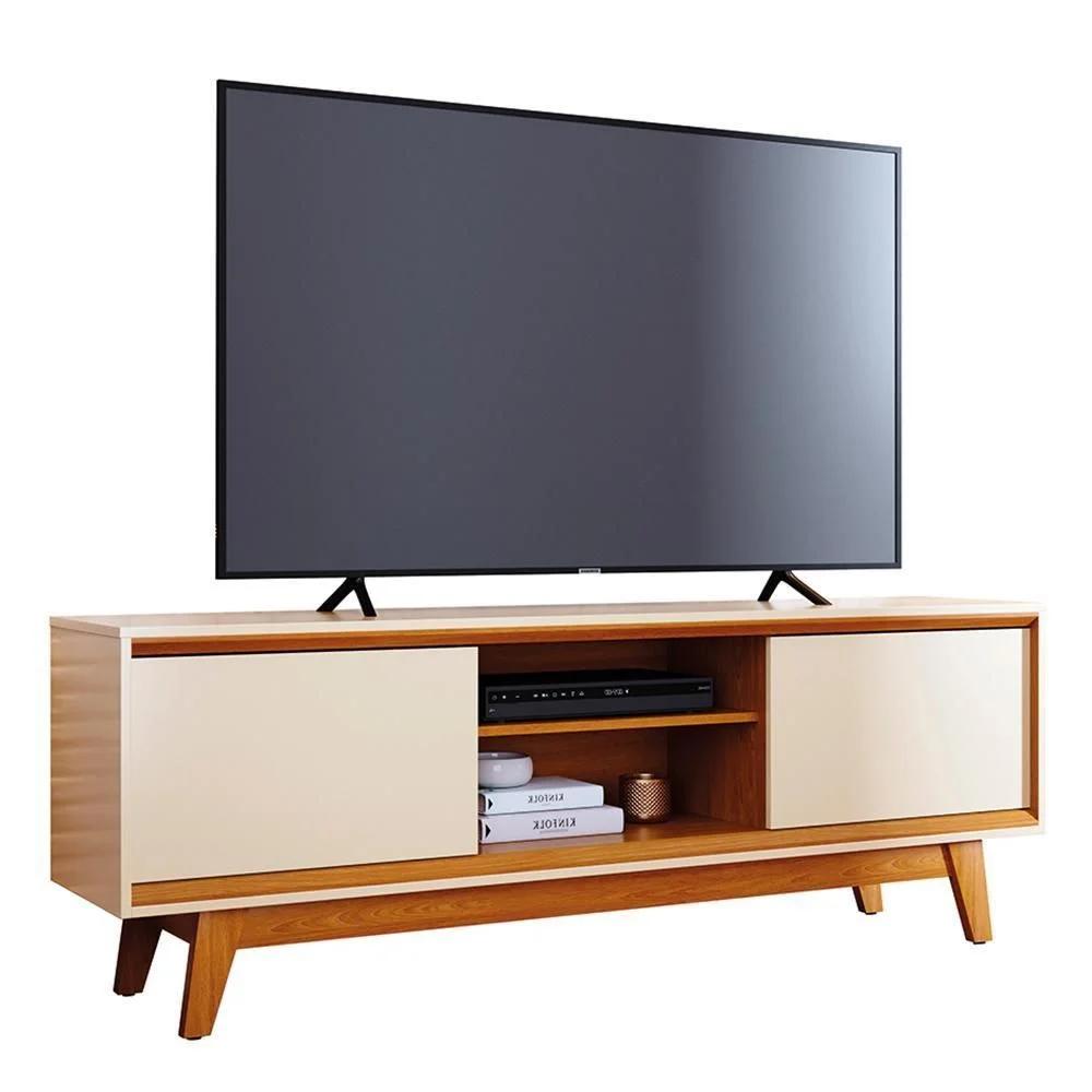 Mueble para TV hasta 70 Pulgadas en Cinamomo y Blanco Hueso