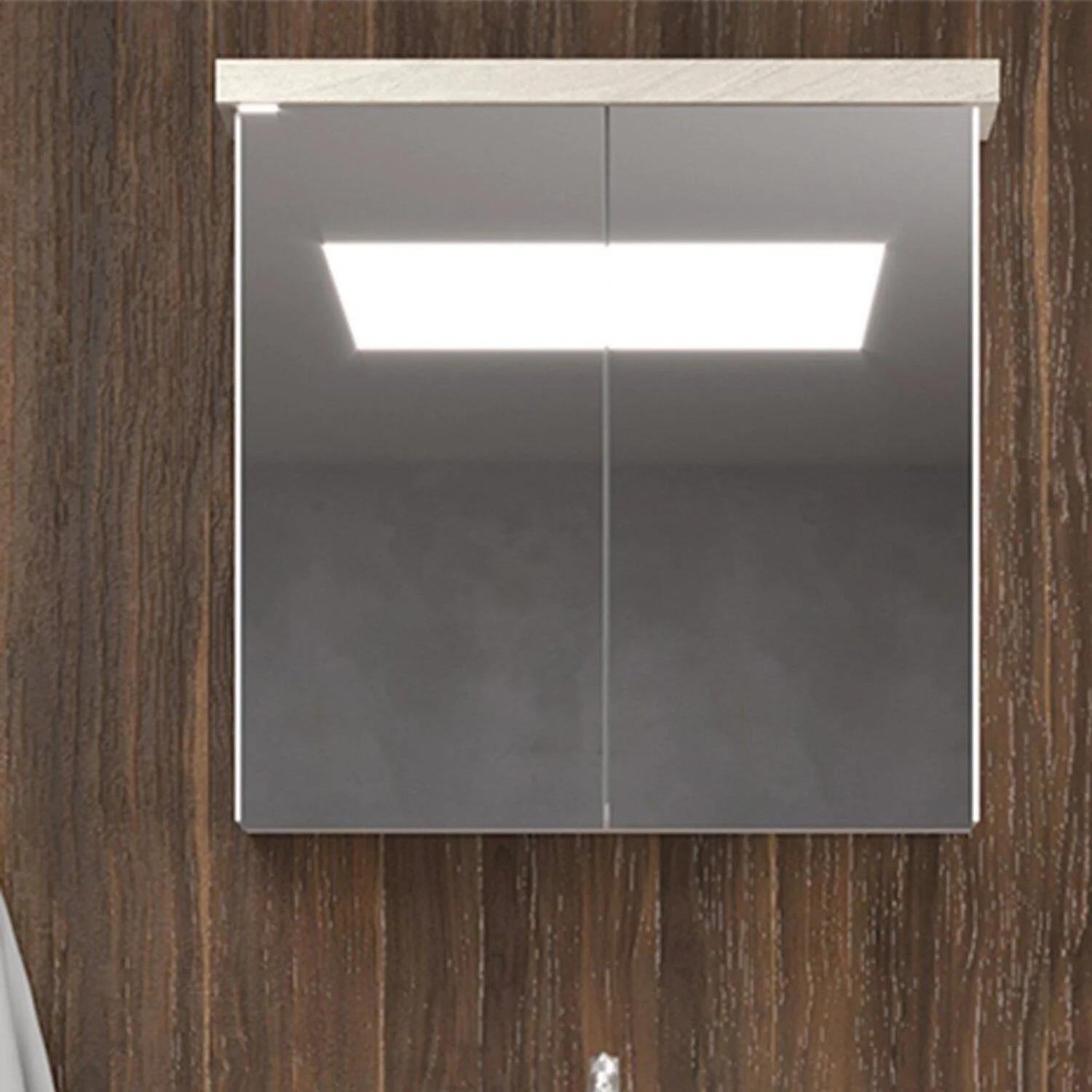 Armario de baño de 65 cm con 2 puertas, blanco/arena