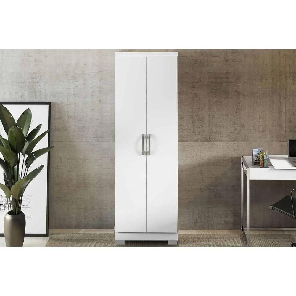Zapatera para Dormitorio de 2 Puertas con Patas, Blanca