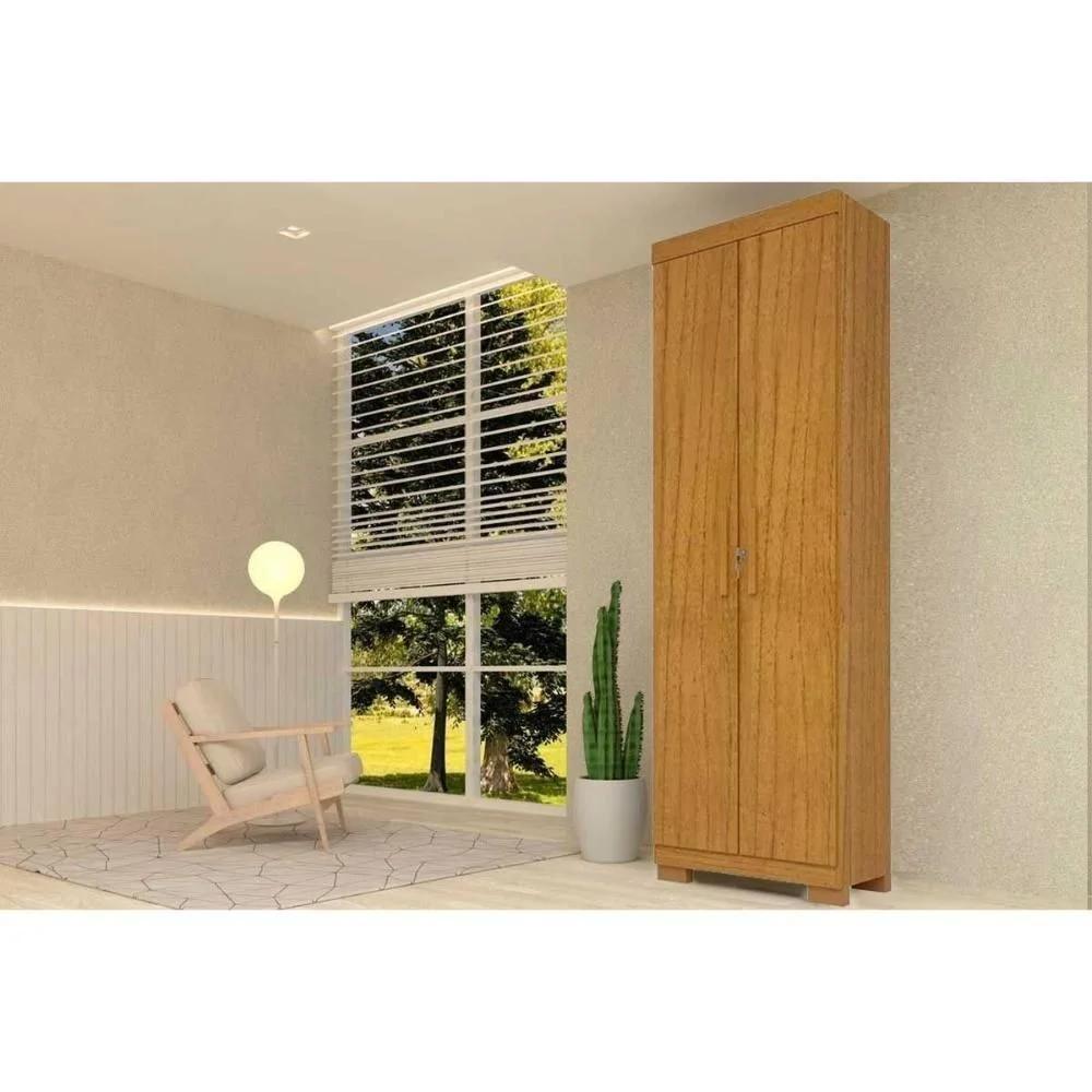 Zapatera para Dormitorio de 2 Puertas con Llave, Canela